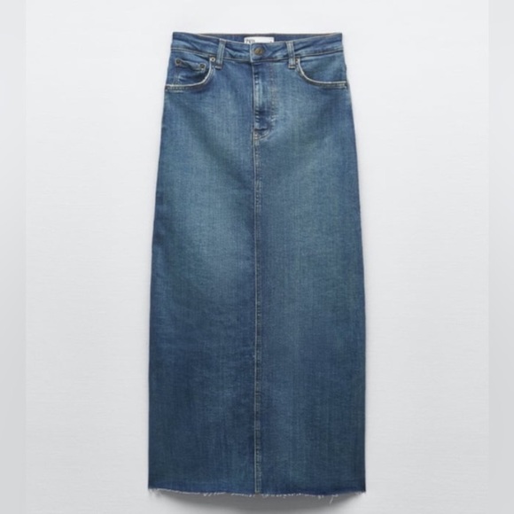 SOLD - Zara Maxi Denim Skirt - Picture 3 of 8